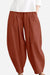 Solid Color Wide Leg Cotton Pleated Pants